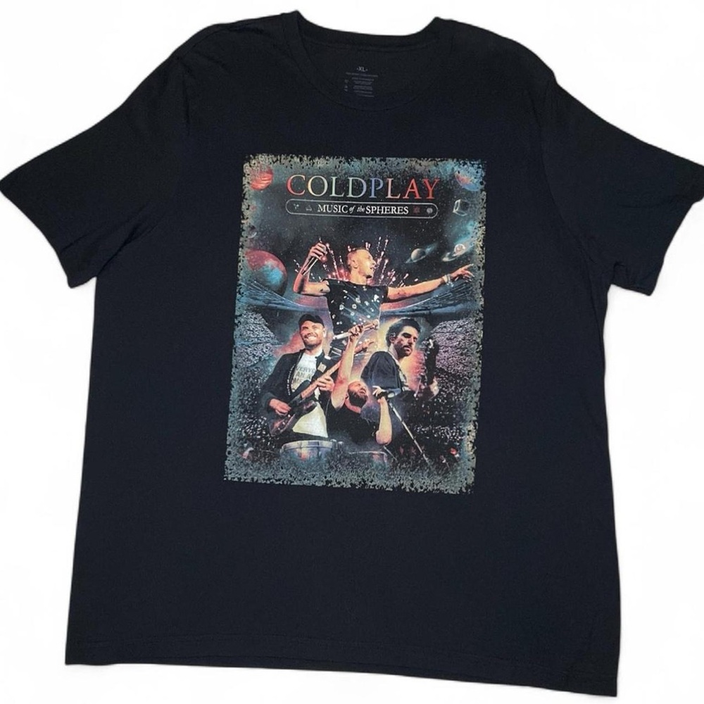 Coldplay Music of the Spheres World Tour 2025 Black Concert T-shirt Size XLarge